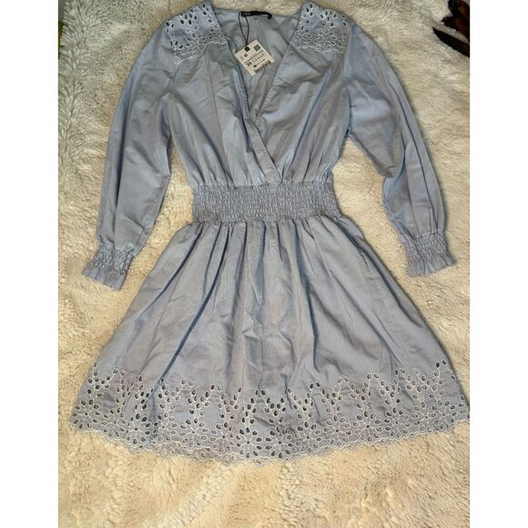 Zara Dresses & Skirts - Zara NWT Blue Eyelet Dress